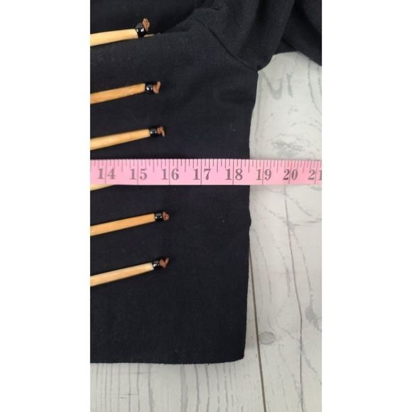 Lynn Mckenna Small Military Style Crop Jacket Blue Mandarin Collar Button Down - Picture 5 of 10